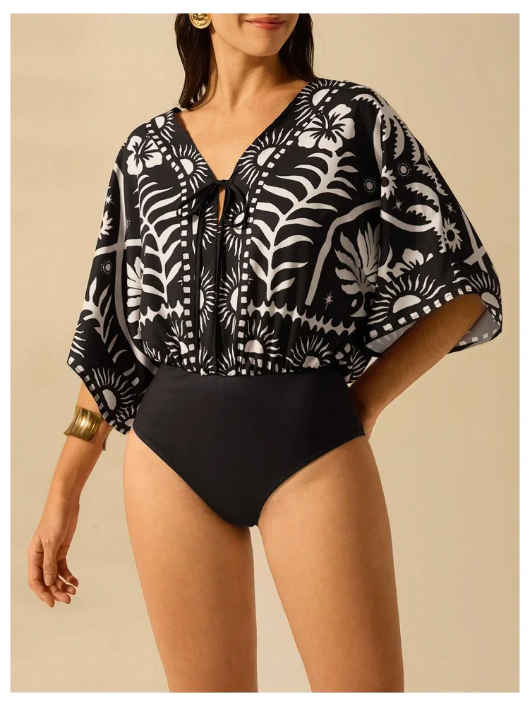 MAKEMECHIC Low Cut Tropical Bodysuit, view 2