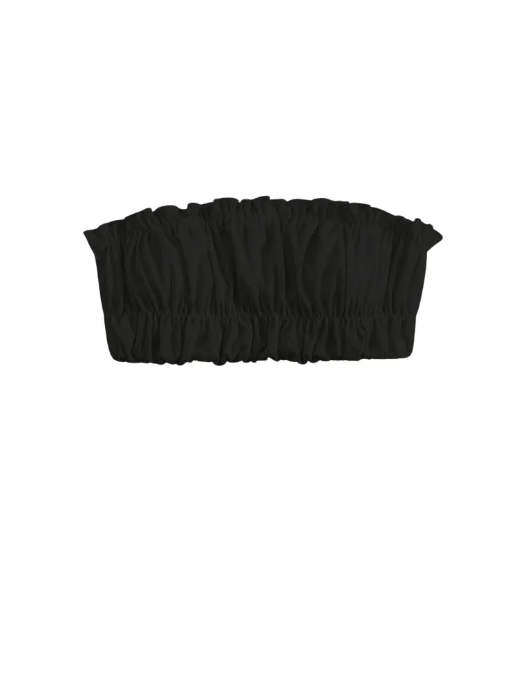 MAKEMECHIC Bandeau Strapless Frill Bikini Set