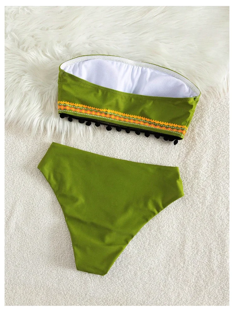 MAKEMECHIC Strapless Bandeau Mid Bikini Set, view 3