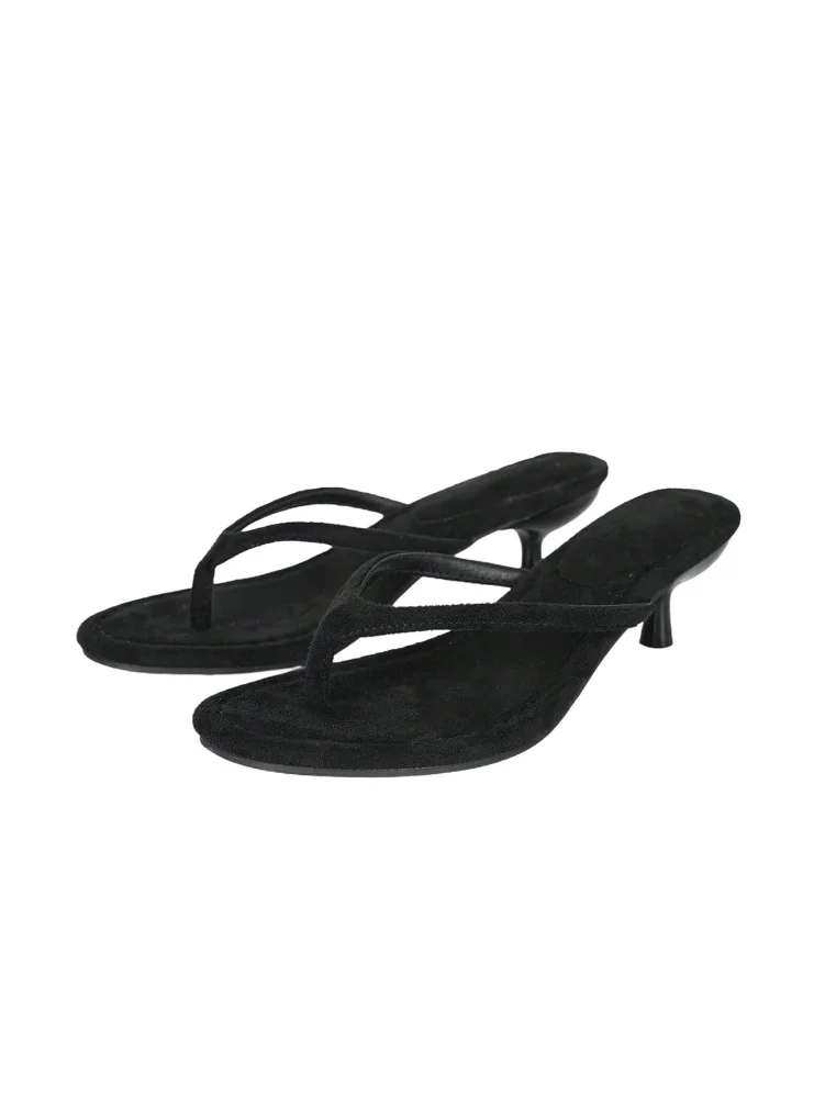 MAKEMECHIC Suede Kitten Thong Sandals