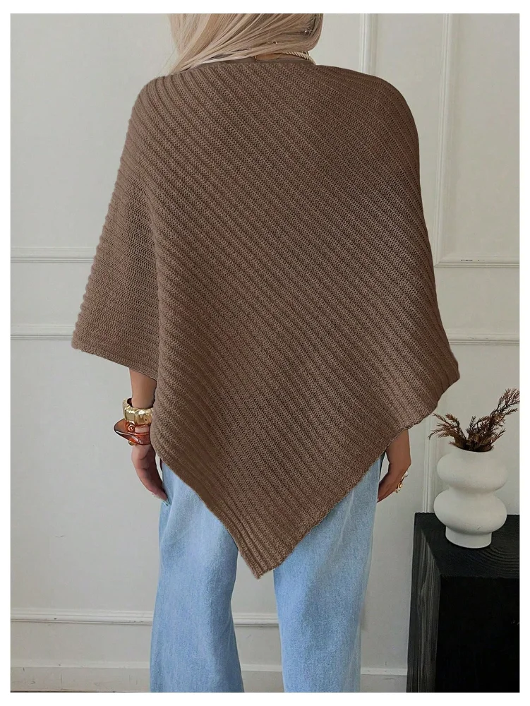 MAKEMECHIC Cape Asymmetrical Rib Sweater, view 3