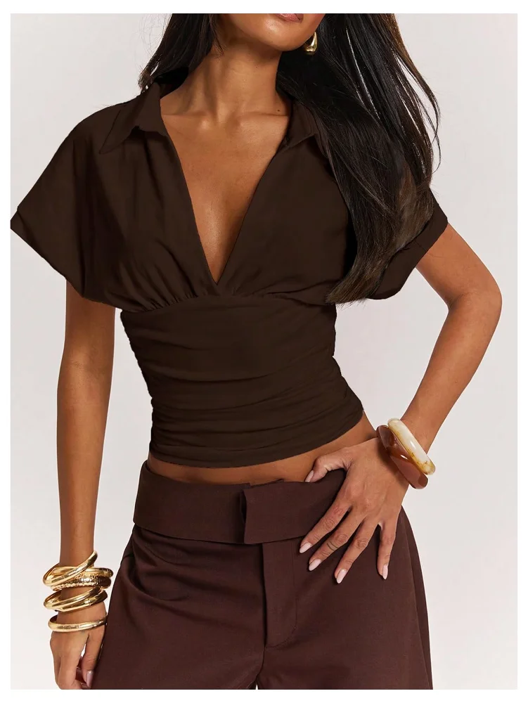 MAKEMECHIC Cinched Waist Ruched Shirt, view 2