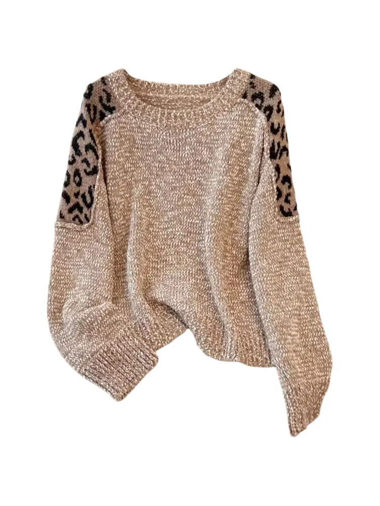 MAKEMECHIC Cheetah Print Knit Leopard Sweater