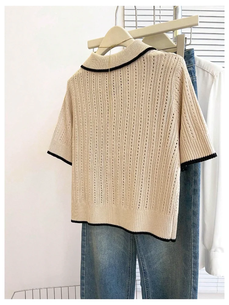 MAKEMECHIC Short Sleeve Button Down Cardigan, solid, view 3