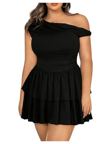MAKEMECHIC Ruffle Mini Dress
