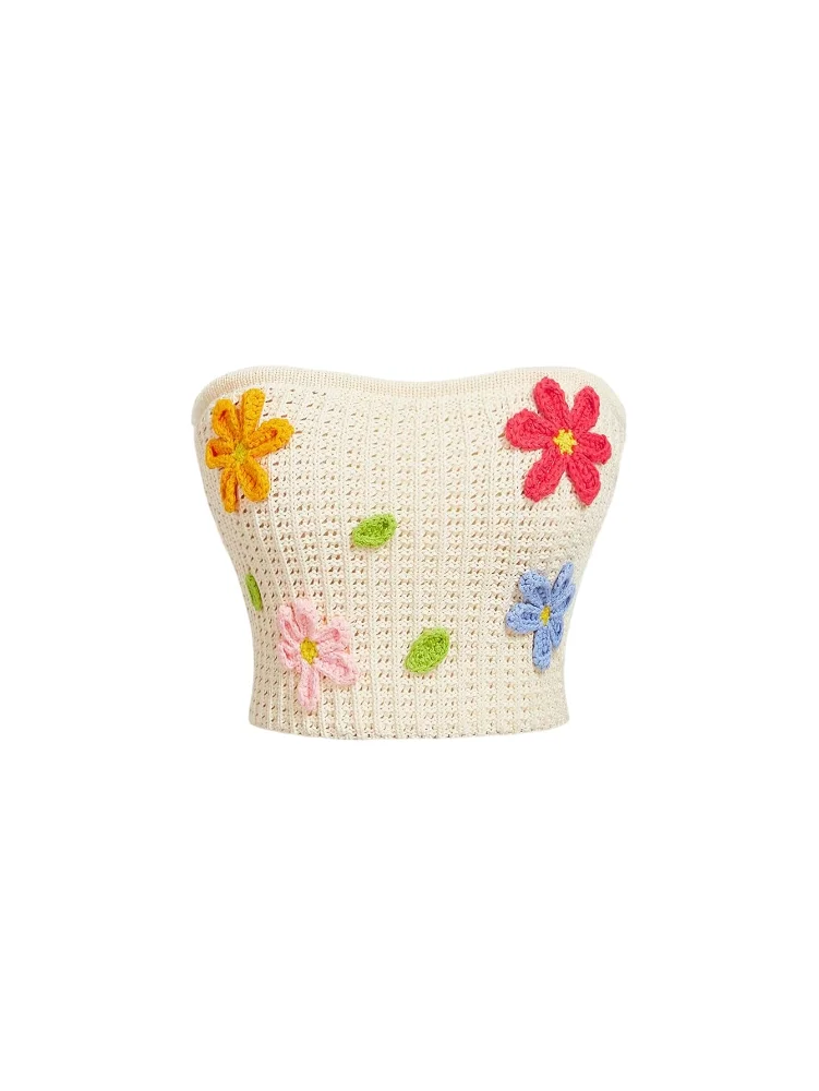 MAKEMECHIC Strapless Crochet Tube Top