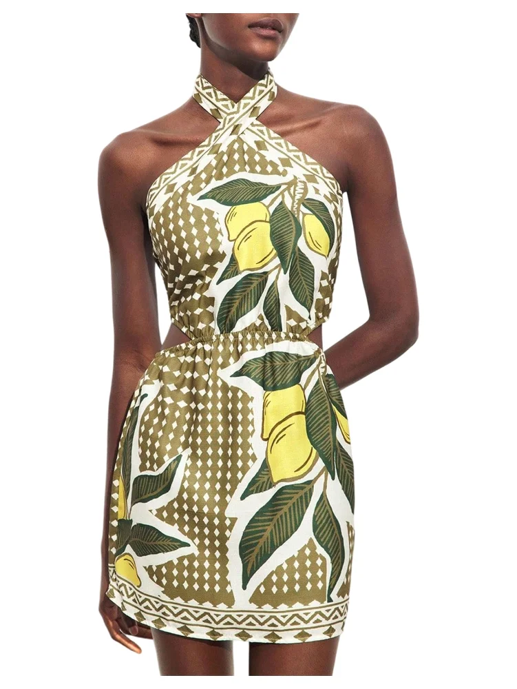 MAKEMECHIC Tropical Mini Dress, sleeveless