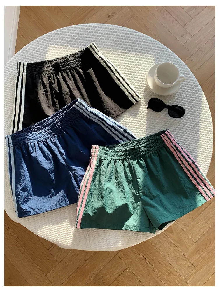 MAKEMECHIC 3 Pack Striped Track Shorts, view 2