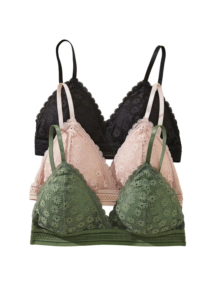 MAKEMECHIC 3 Pack Lace Padded Bra
