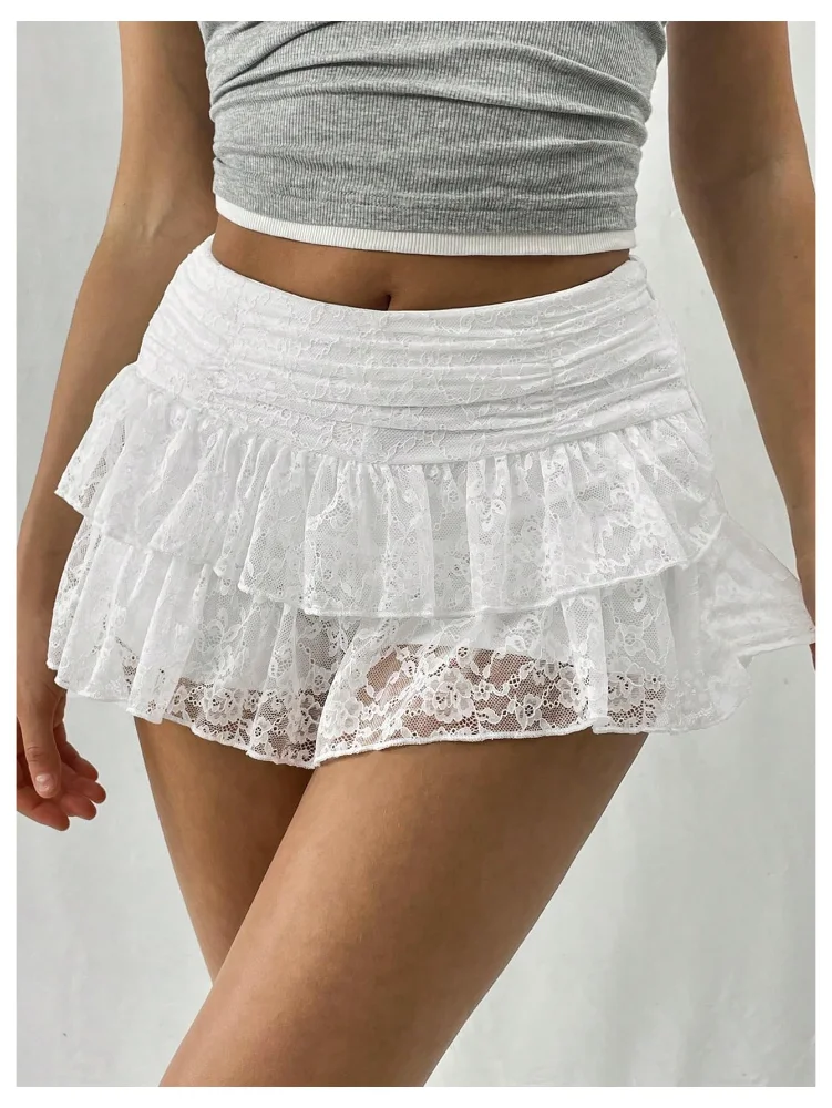 MAKEMECHIC Lace Mini Leopard Shorts, view 3