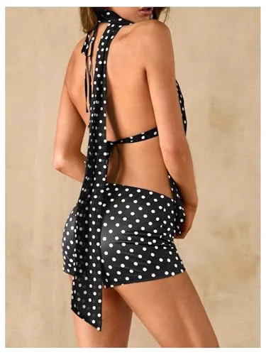 MAKEMECHIC Polka Dot Two-Piece Set, spaghetti straps, view 3