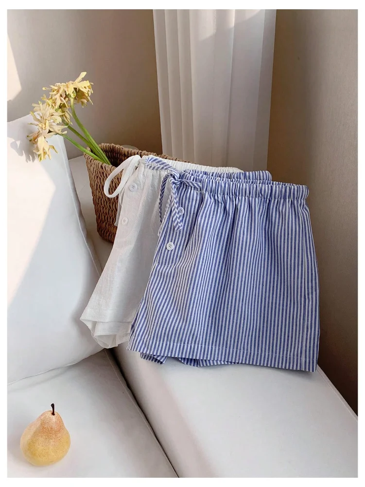 MAKEMECHIC 2 Pack Linen Striped Shorts, view 2