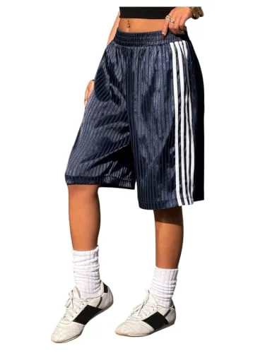 MAKEMECHIC Striped Bermuda Wide Leg Shorts