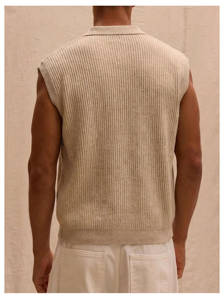 MAKEMECHIC Men's Vintage Sleeveless Sweater Vest, view 3