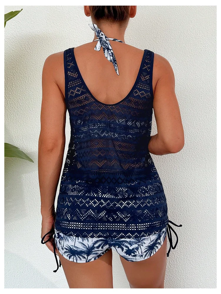 MAKEMECHIC Tropical Print Tankini, view 3