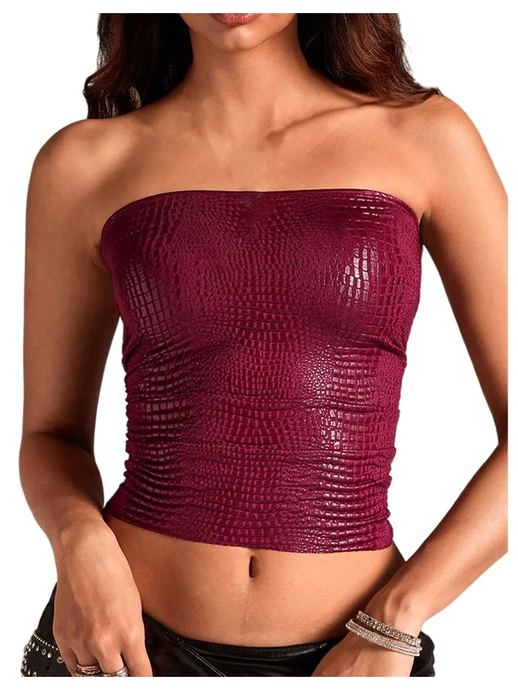 MAKEMECHIC Leather Tube Top