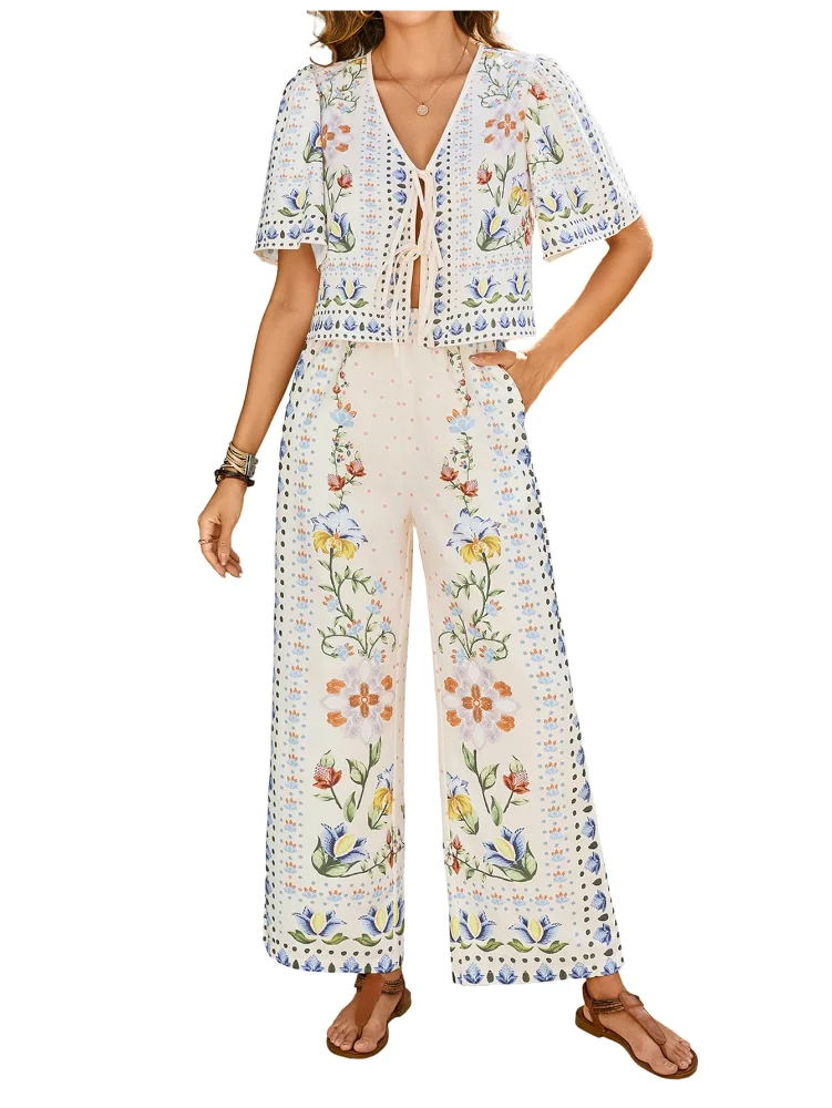 MAKEMECHIC Floral Pants Set