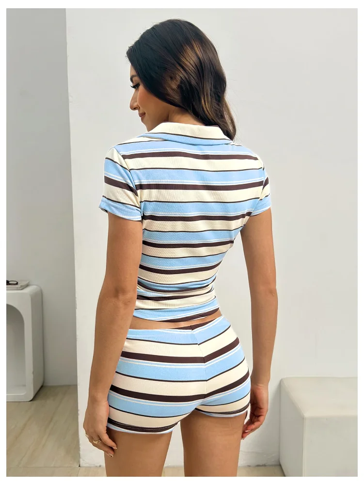 MAKEMECHIC Striped Biker Shorts Set, view 2