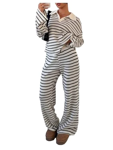 MAKEMECHIC Striped Matching Lounge Set