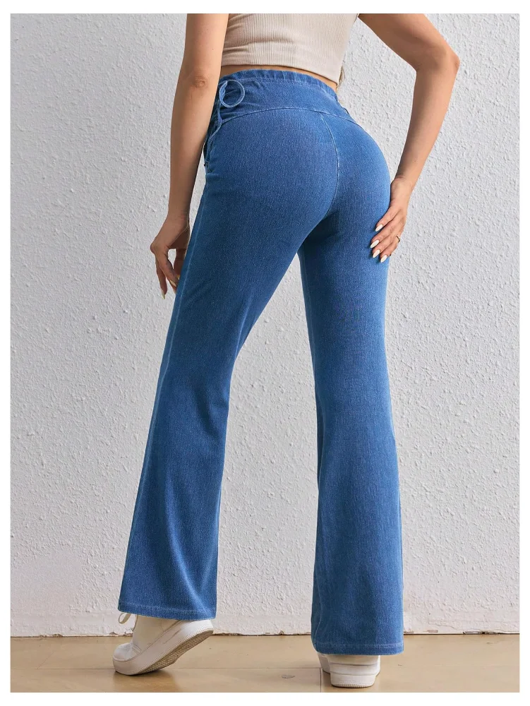 MAKEMECHIC Elastic High Waisted Flared Maternity Jeans, view 2
