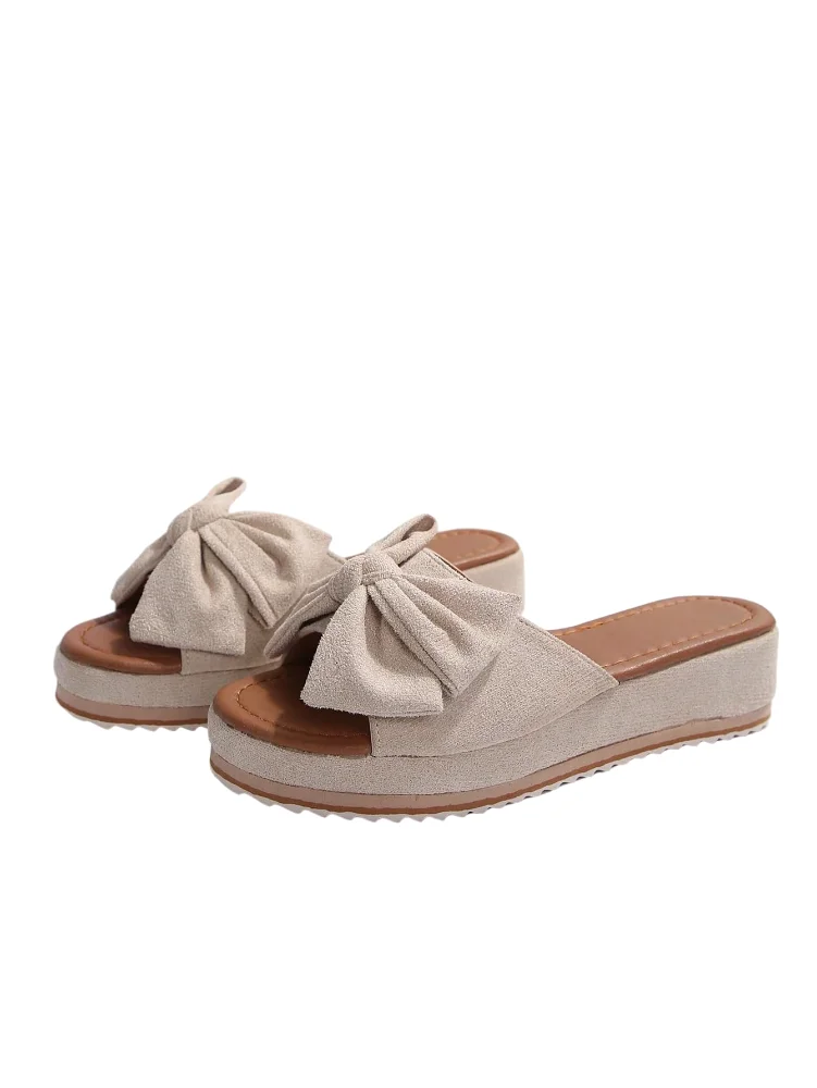 MAKEMECHIC Bow Knot Wedges Sandals