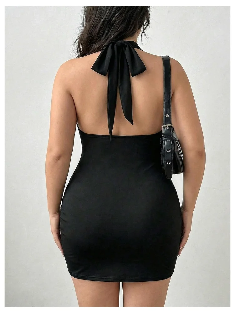 MAKEMECHIC Bodycon Mini Dress, halter neck, view 2