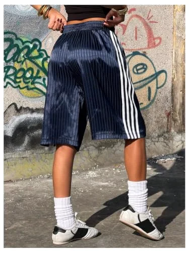 MAKEMECHIC Striped Bermuda Wide Leg Shorts, view 3