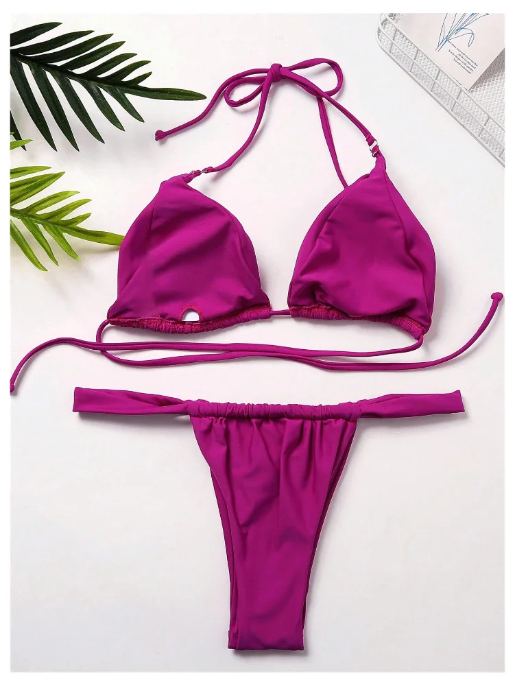 MAKEMECHIC Triangle Cheeky V Bikini Set, view 3